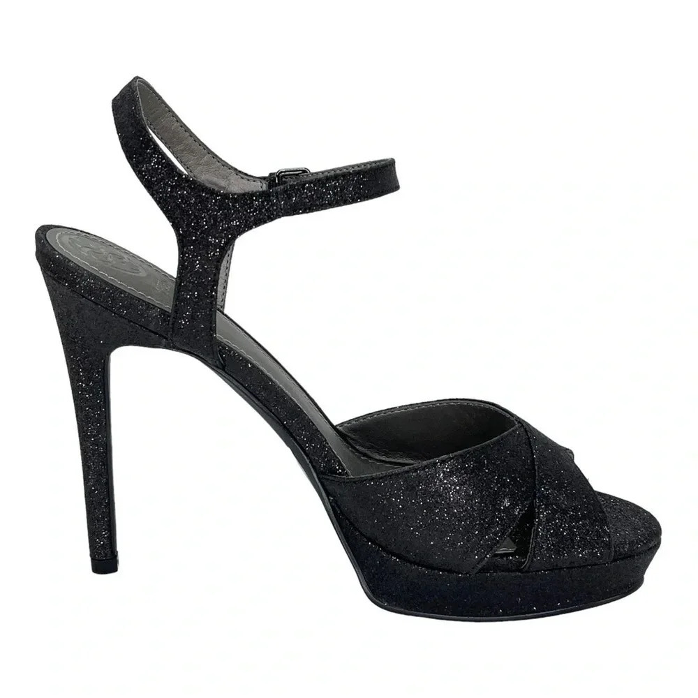 Guess Jordie Black Glitter Metallic Womens Heels Size 7.5M - Picture 3 of 11